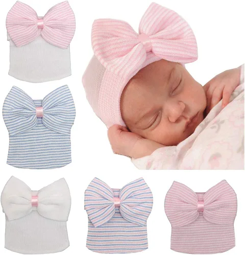 Upsmile Baby Turban Hats Baby Girl Hat Newborn Turban Headwrap Infant Turban Nursery Beanie Hat
