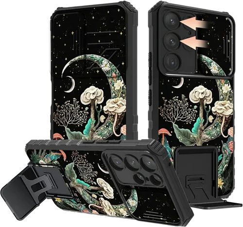 Miniatura 29 de Rossy Funda para Samsung Galaxy S22 Ultra para Samsung S22 Ultra con cubierta deslizante para cámara con función atril, funda híbrida de doble capa