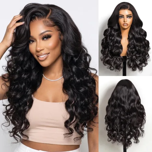 Miniatura 23 de Peluca Balayage Wear and Go sin pegamento, predepilada 12A, densidad del 220%, encaje frontal, peluca de cabello humano 6x5, precortada, pelucas