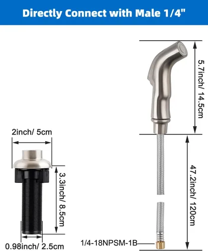 Miniatura 3 de Hygie Rinse Accesorio universal para grifo de fregadero de cocina, accesorio de cabezal rociador compatible con el rociador de grifo Moen, rociador