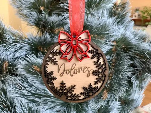 Miniatura 2 de Adorno de madera de Navidad personalizado con nombre grabado personalizado, adorno de Navidad 2025, decoración de árbol de vacaciones hecho a mano