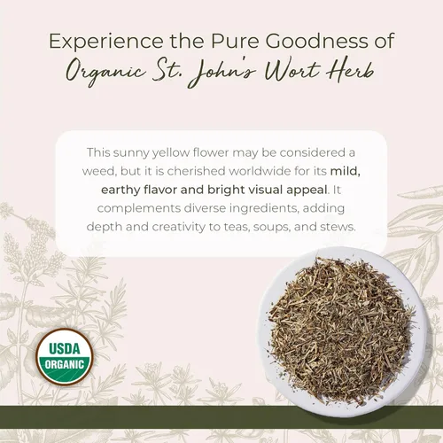 Miniatura 2 de Starwest Botanicals Hierba de San Juan seca orgánica, hierba de hojas sueltas para té, hecha de flor de hierba de San Juan, cortada y tamizada