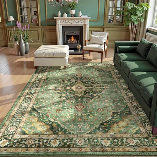 Miniatura 83 de Alfombras de área de 5 x 8 pies para dormitorio, alfombra lavable de 5 x 8, alfombra vintage grande, antideslizante, alfombra bohemia para sala