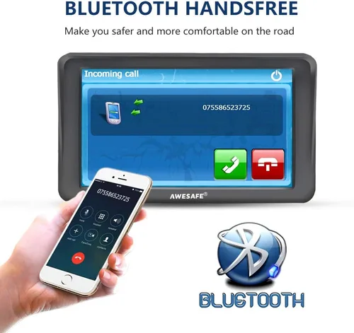 Miniatura 3 de AWESAFE Navegador GPS para coche, camión, RV con Bluetooth, mapa 2026, pantalla táctil GPS de 7 pulgadas para automóvil, GPS para vehículo