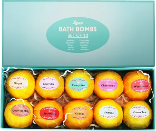 Miniatura 4 de Set de regalo de bombas de baño, 10 aromas únicos, gran idea de regalo para mujeres, mamá, niñas, adolescentes, graduación, día de San Valentín