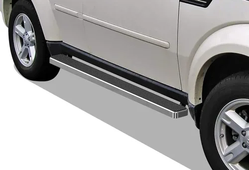 APS Estribos de acero inoxidable 304 pulido de 5 pulgadas, barras Nerf para estribos laterales compatibles con Dodge Nitro 2007-2012 Acero