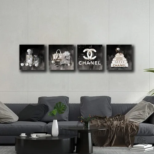 Miniatura 3 de Meetdeceny Arte de Pared de Moda para Sala de Estar - Decoración de Pared en Blanco y Negro para Habitaciones de Mujeres y Niñas - Impresiones