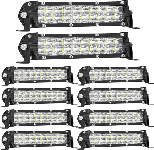 Miniatura 17 de Barra de luz LED delgada de 7 pulgadas para camión tractor, 12 V-60 V, pequeñas luces LED de trabajo todoterreno, luces antiniebla auxiliares 60 W