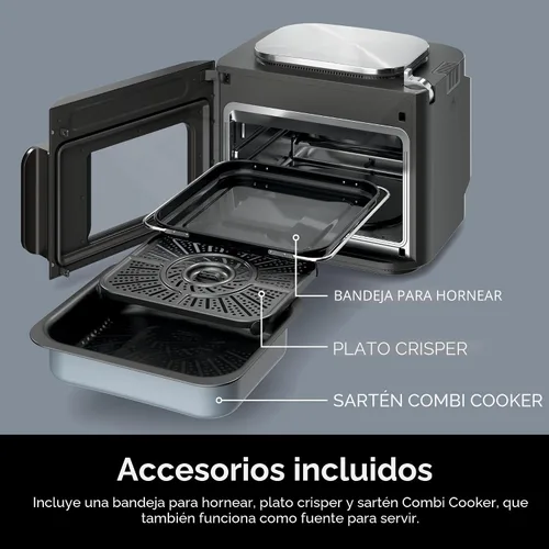 Miniatura 13 de Ninja Combi Multicocina, horno y freidora de aire, comidas completas en 15 minutos, funciones 14 en 1, cocina combinada + freír al aire, hornear