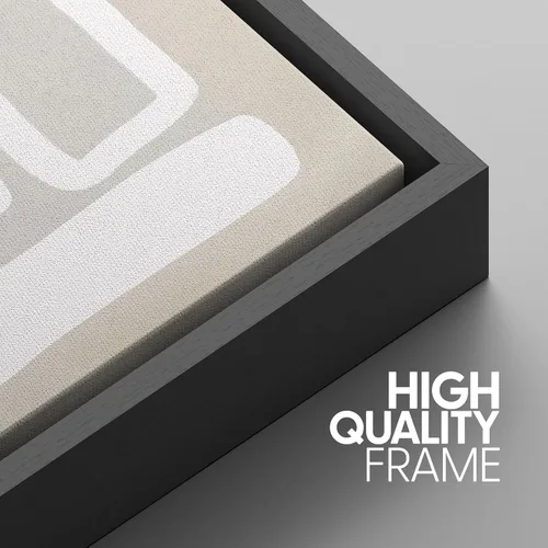 Miniatura 470 de SIGNWIN Lienzo enmarcado para pared, arte con pinceladas de flujo neutro en tonos beige abstractos, ilustraciones, arte moderno, decorativo