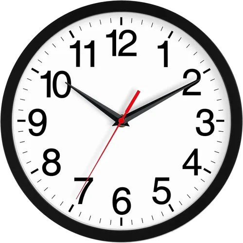 Miniatura 10 de Rohioue Reloj de Pared Atómico, Relojes de Pared Modernos de 10 Pulgadas Operados con Batería, Reloj Analógico para Sala de Estar, Oficina, Hogar