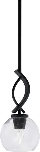Miniatura 29 de Toltec Lighting Cavella Stem Colgado Mini colgante, acabado grafito, vidrio de muselina blanca de 4 pulgadas