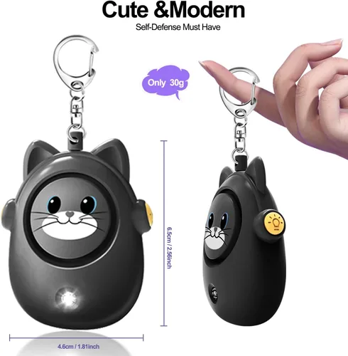 Miniatura 2 de Alarma de seguridad personal para mujeres, sirena fuerte, llavero de sirena de 130 dB en una variedad de colores, bonito dispositivo de seguridad