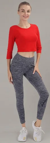 Miniatura 27 de Camiseta corta para mujer, cuello redondo, manga 3/4, casual, Y2K, linda camiseta corta para yoga