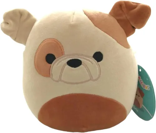 Squishmallow - Peluche Kellytoy oficial, escuadrón de perros, gatos, conejos, ranas, animales de peluche suave y blando (Griz Bulldog, 7 pulgadas)