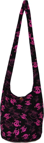 Miniatura 12 de Bolso cruzado estilo bohemio bohemio estilo hobo hippie gótico de 33 pulgadas, color negro