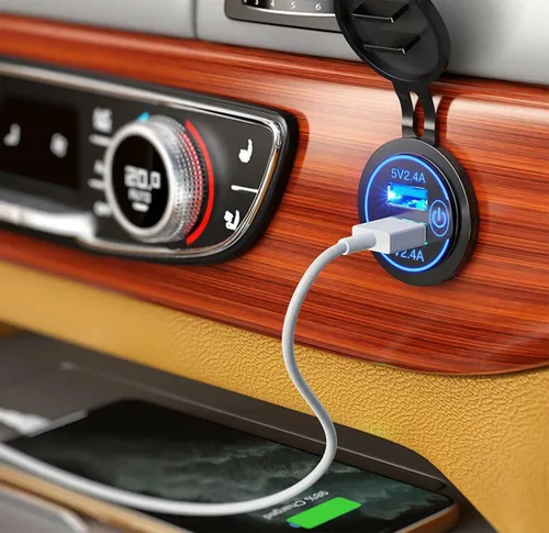 Miniatura 3 de Nilight 2 Pack PD Type C y QC 3.0 Panel de toma rápida USB con interruptor táctil LED ON Off, kit de cable fundido para coches, camiones