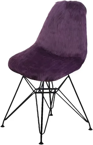 Miniatura 13 de GIA Juego de 1 funda de piel sintética con patas de metal contemporáneas sin brazos y funda extraíble para silla, color rosa champán
