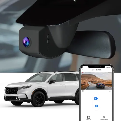 Miniatura 10 de FITCAMX Cámara de salpicadero delantera 2K+ trasera 1080P se adapta para Honda CR-V 2023-2026 híbrido (negro), estilo OEM integrado, video HD dual