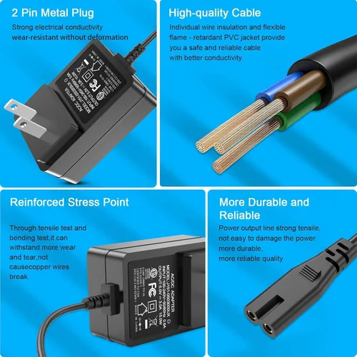 Miniatura 7 de Cargador de 5V para Sony SRS-XB30 SRS-XB41 SRS-BTS50 SRS-M55 SRS-TD60 AC-E05030 Altavoz portátil DC 5V 3A Adaptador de fuente de alimentación