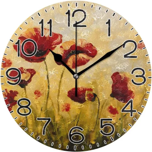 Miniatura 13 de Reloj de pared de pavo real con hermosas plumas, funciona con pilas, silencioso, de cuarzo, analógico, rústico, rústico, reloj redondo, decoración