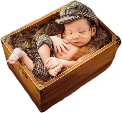 Miniatura 7 de Zeroest Newborn Photography Outfits Boy, Suspenders & Hat for Baby Boys Baby Photography Props for Newborn Photo Shoots Café