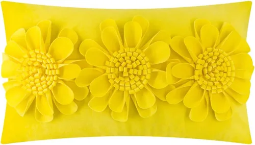 Miniatura 20 de JWH Funda de almohada decorativa con diseño de flores 3D, funda de almohada decorativa de girasol, cojín de terciopelo, funda de almohada floral