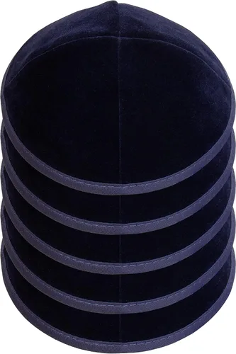 Miniatura 5 de Paquete de 5 piezas – Hq Satin/Lino/Velvet/Seda Cruda/Gamuza Kippah para hombre, sombrero Yamaka diseñado en Israel – Kippot Bulk