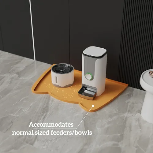 Miniatura 11 de OHMO - Tapete de silicona para alimentos para gatos, tapete de alimentación de mascotas para el piso, antideslizante e impermeable, bandeja de agua