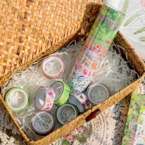 Miniatura 6 de YUBBAEX 10 Rollos Juego de Cinta Washi de Cuatro Estaciones Hierba Verde y Flores Cintas Decorativas de Enmascarar (Primavera)