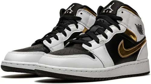 Miniatura 2 de Jordan 1 Mid (caña media) de color naranja ártico blancoantracita-naranja ártico para niños grandes, BlancoMulticolor-Negro, 7 Big Kid