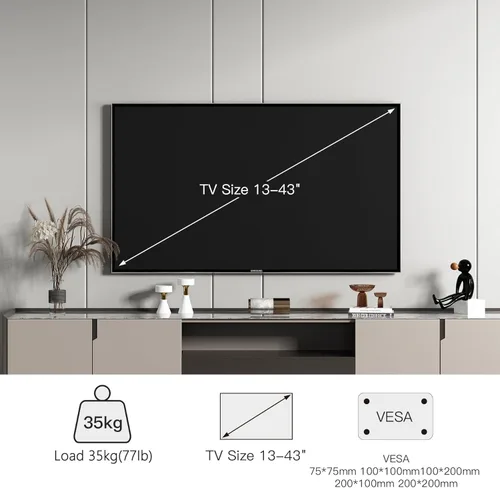 Miniatura 7 de FORGING MOUNT Soporte de pared para TV de esquina con brazo largo de 25.6 pulgadas, soporte de pared para TV de movimiento completo con giro e