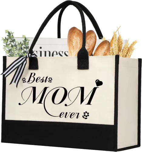 Miniatura 22 de shenee - Bolsa de lona con inicial, bolsa de yute personalizada para la playa, regalo de vacaciones para mujeres, cumpleaños de amigos, boda, año