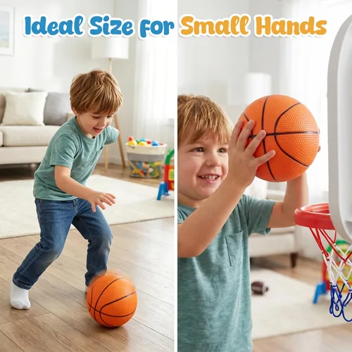 Miniatura 5 de Shindel Paquete de 3 pelotas deportivas, pelota de fútbol de 5 pulgadas, baloncesto y balones de fútbol americano de 7 pulgadas para niños