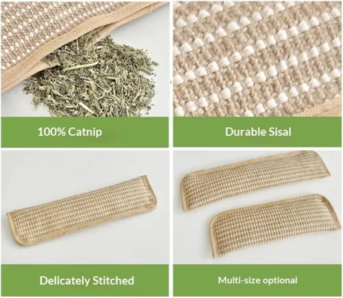 Miniatura 5 de Almohada Kicker con hierba gatera, juguete interactivo para masticar, almohada con hierba gatera, sisal suave, resistente a arañazos y mordeduras