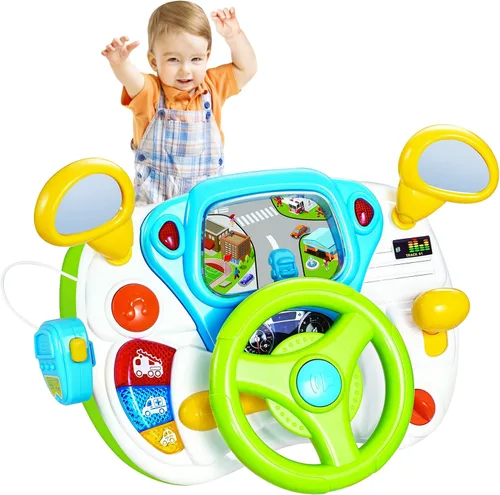 fisca Juguete de Volante para Niños Pequeños Juguete de Aprendizaje Interactivo para Bebés para Niños Pequeños de 1-3 Años, Mi Primer Juguete