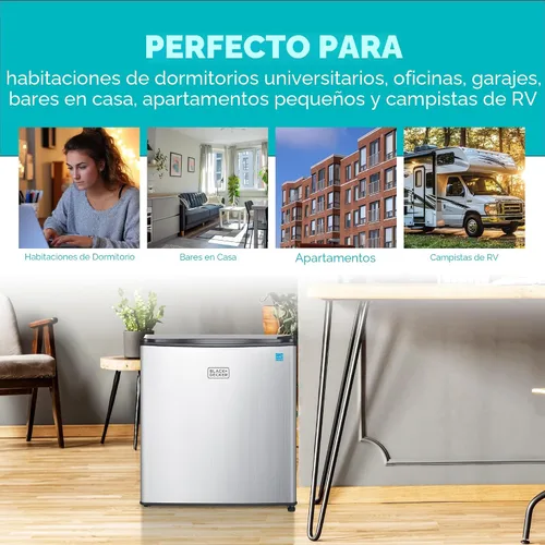 Miniatura 8 de BLACK+DECKER Refrigerador compacto de 1.7 pies cúbicos, certificado ENERGY STAR, mini refrigerador de una sola puerta con compartimento enfriador