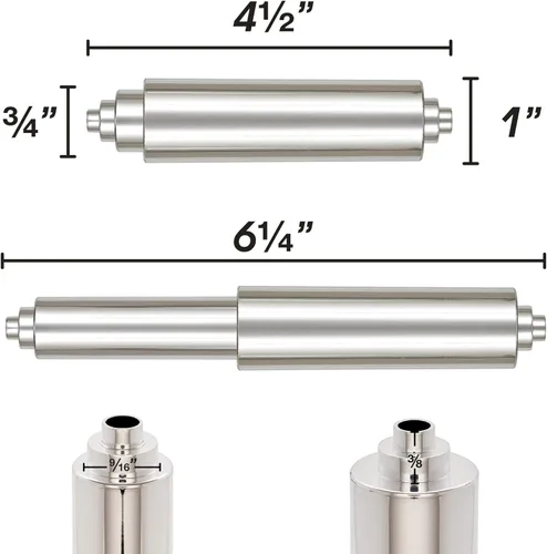 Miniatura 2 de Reemplazo universal de portarollo de papel higiénico, con resorte interno, plástico cromado