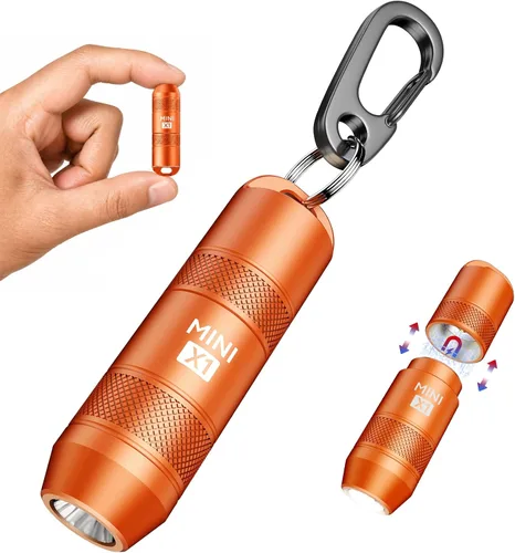 Miniatura 12 de EDC - Mini linternas LED de alto lúmenes, llavero de bolsillo, linterna de activación magnética, linterna pequeña recargable, batería de larga
