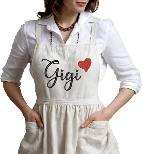 Miniatura 7 de GODMERCH Delantal bordado personalizado: diseña tu propio texto, delantal de cocina personalizado para mujeres, día de la madre, Navidad
