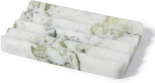 Miniatura 12 de Jabonera de mármol para ducha, soporte de jabón de barra con diseño de ondas de agua, fácil limpieza para fregadero de cocina, baño, bandeja de Agiax