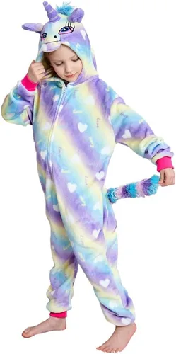 Miniatura 44 de Pijama de unicornio unisex para niños, enteritos para disfraz, Halloween