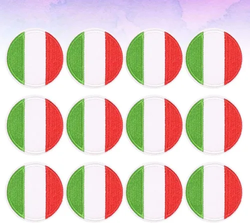 Miniatura 5 de TENDYCOCO Parche bordado de la bandera de Italia italiano para coser en emblema nacional, manualidades, aplique bordado para disfraz, chaqueta, ropa