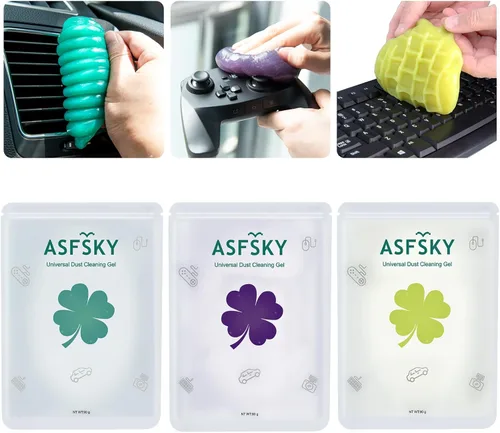 Miniatura 11 de ASFSKY Gel de limpieza de coche para detalles de coche, masilla de gel de limpieza de coche, gel limpiador de teclado reutilizable, masilla de gel