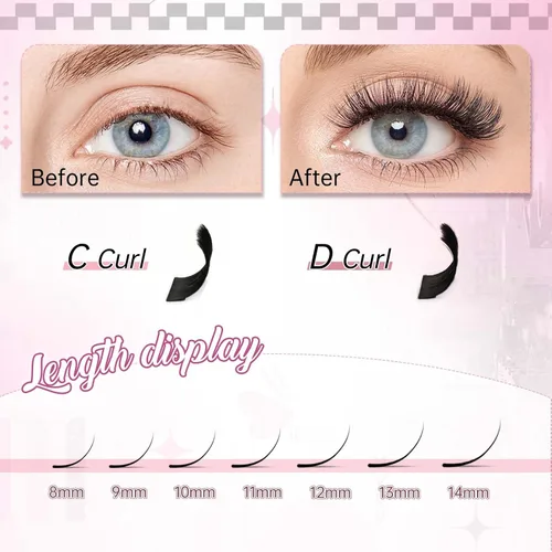 Miniatura 3 de Extensiones de pestañas postizas en abanico 10D Extensiones de pestañas postizas prefabricadas 0.05 0.07 de grosor Extensiones de pestañas postizas