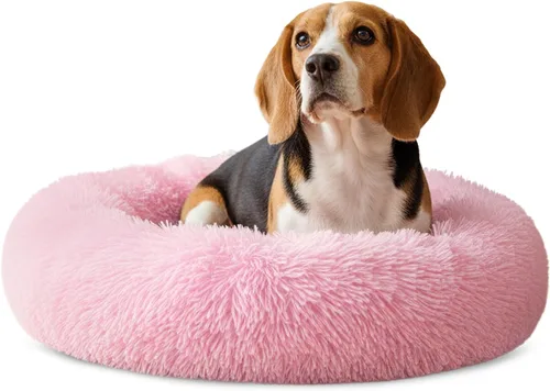 Miniatura 14 de PetAmi Cama calmante para perros y gatos pequeños y medianos, 23 camas redondas en forma de dona, cama lavable y esponjosa de piel sintética