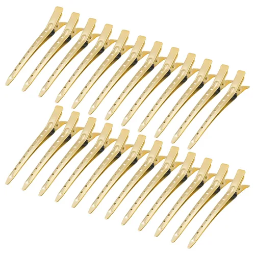 Miniatura 32 de 24 Paquetes de Pinzas Pico de Pato, Bantoye 2.75 Pulgadas Pinzas de Cocodrilo Rizadoras de Metal Antioxidante con Agujeros para Peinado del Cabello