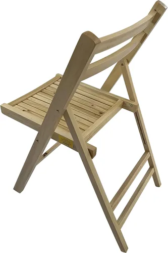 Miniatura 8 de Paquete de 4 sillas plegables de madera, para interiores y exteriores, portátil, apilable, asiento comercial para eventos, oficina, boda, fiesta