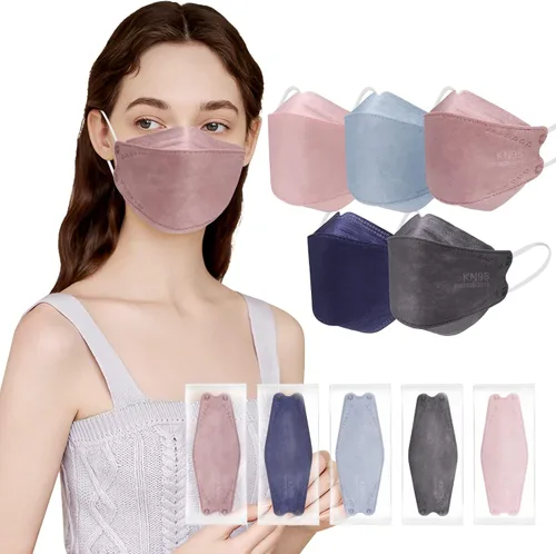 Miniatura 9 de Mascarillas KN95, 50 unidades, 4 capas, de tie dye, transpirables, respirador de seguridad, mascarilla desechable multicolor contra el polvo