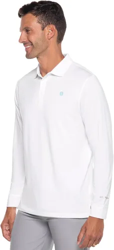 Miniatura 3 de Coolibar playera polo para golf con UPF 50+ para hombre - Protege del sol, XL, Blanco